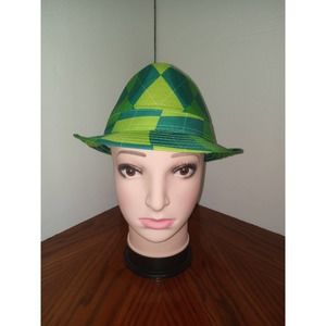 Mens green fedora hat.